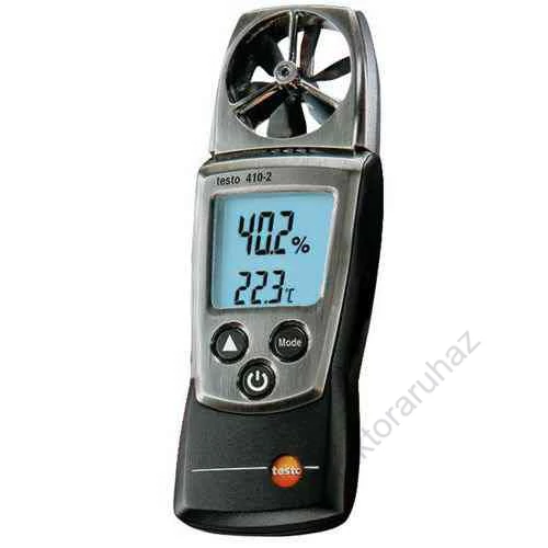 Testo 410-2 Légsebességmérő+Hőmérő+Páramérő